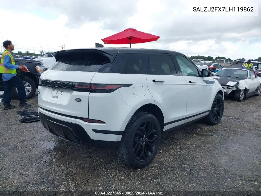 2020 Land Rover Range Rover Evoque S VIN: SALZJ2FX7LH119862 Lot: 40227345