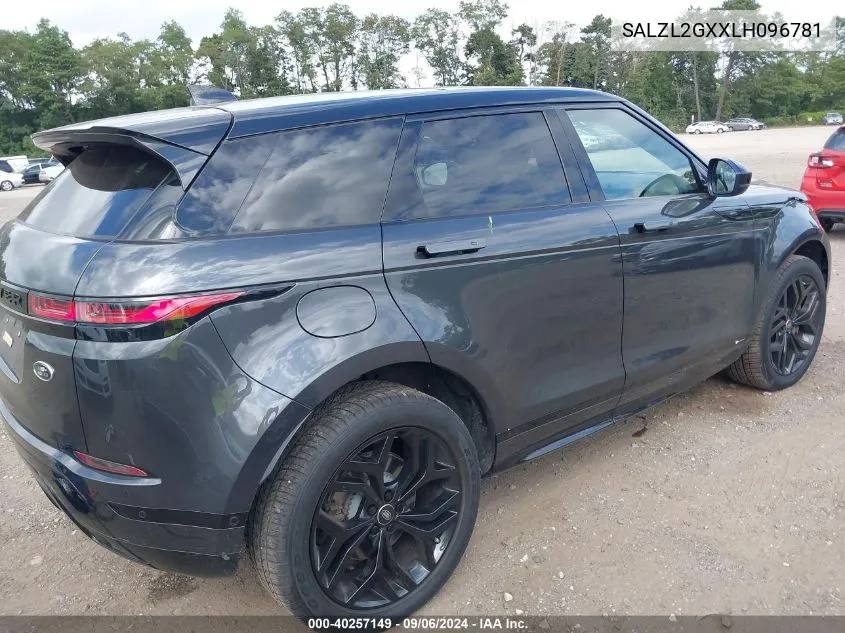 2020 Land Rover Range Rover Evoque R-Dynamic Se VIN: SALZL2GXXLH096781 Lot: 40257149