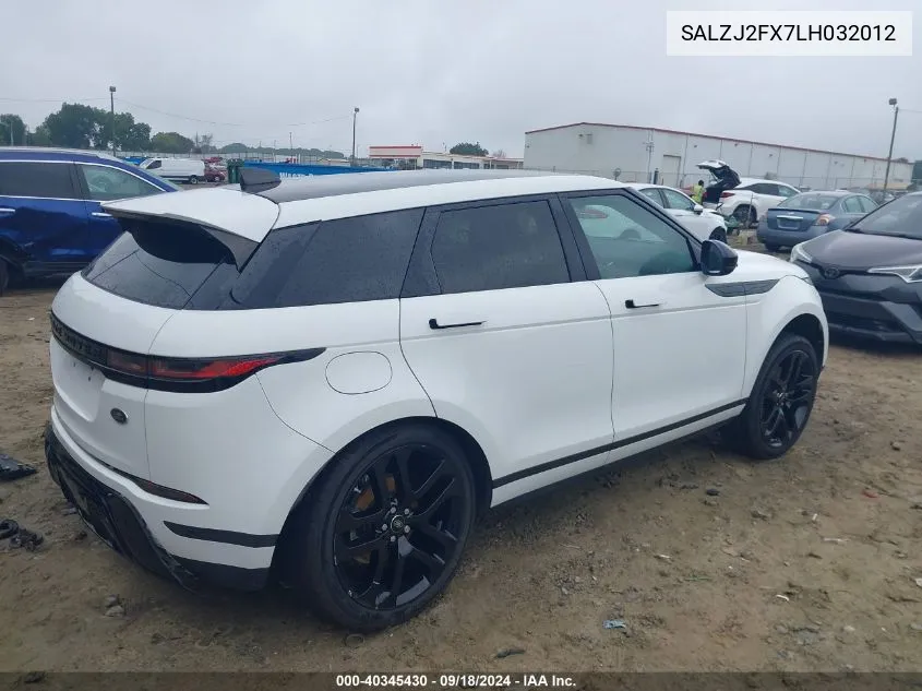 2020 Land Rover Range Rover Evoque S VIN: SALZJ2FX7LH032012 Lot: 40345430