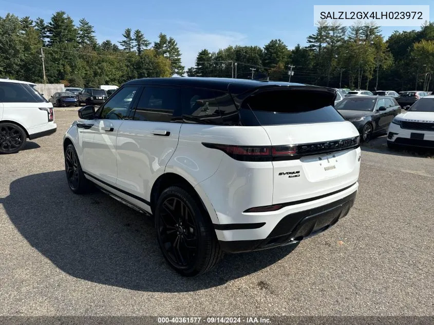 2020 Land Rover Range Rover Evoque Se VIN: SALZL2GX4LH023972 Lot: 40361577