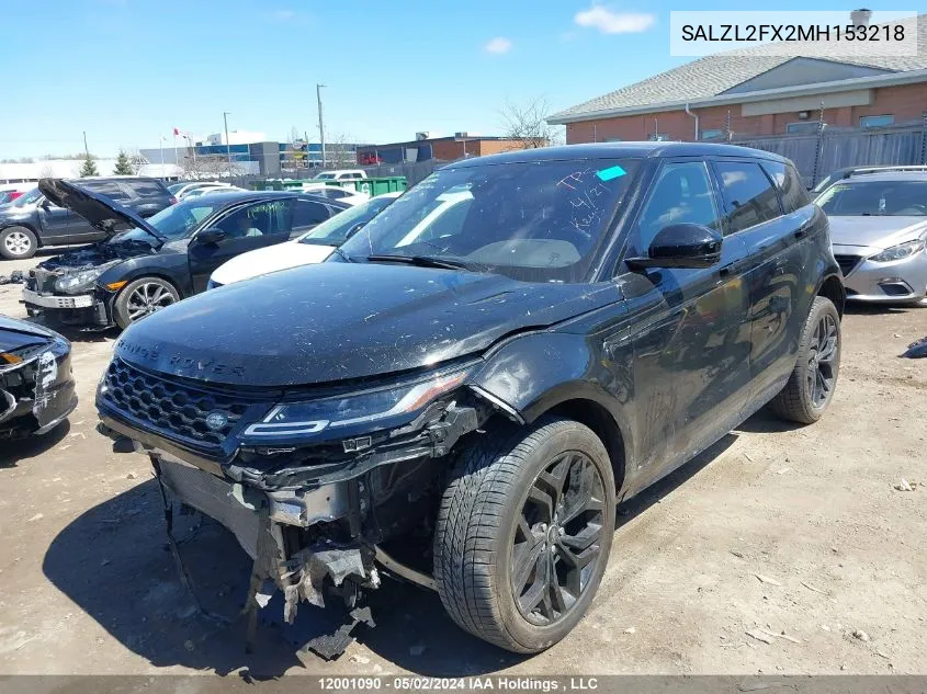 SALZL2FX2MH153218 2021 Land Rover Range Rover Evoque