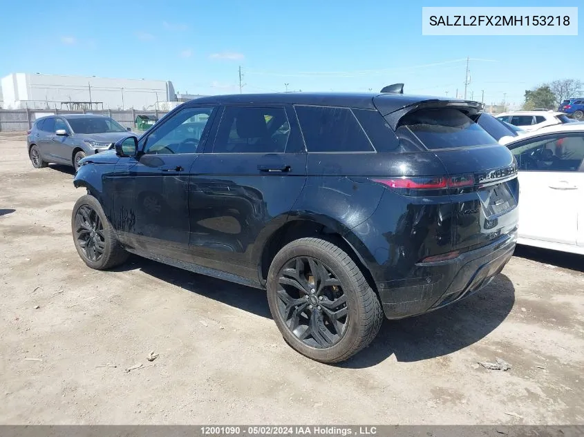 SALZL2FX2MH153218 2021 Land Rover Range Rover Evoque