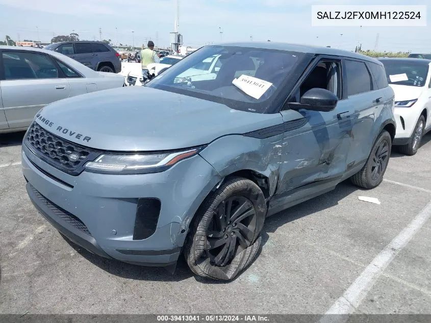 SALZJ2FX0MH122524 2021 Land Rover Range Rover Evoque S