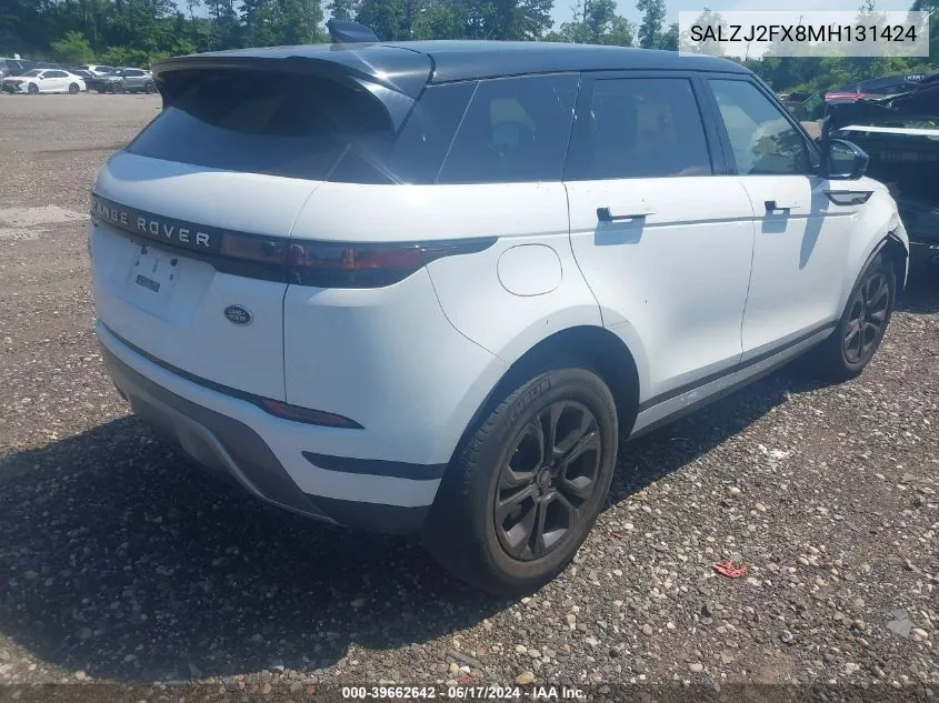 SALZJ2FX8MH131424 2021 Land Rover Range Rover Evoque S