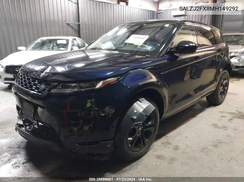 2021 Land Rover Range Rover Evoque S VIN: SALZJ2FX8MH149292 Lot: 39899681