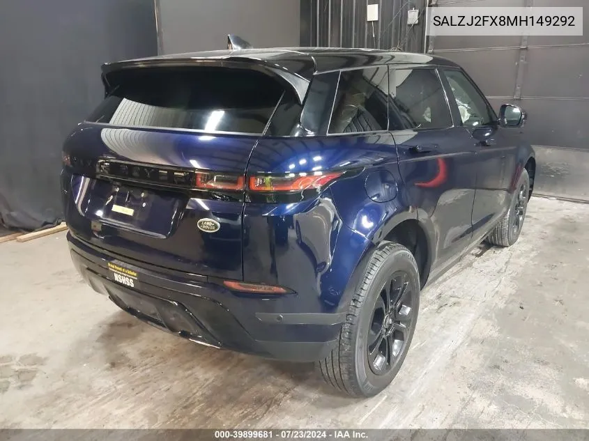 2021 Land Rover Range Rover Evoque S VIN: SALZJ2FX8MH149292 Lot: 39899681