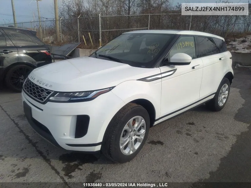 2022 Land Rover Range Rover Evoque VIN: SALZJ2FX4NH174899 Lot: 11938440