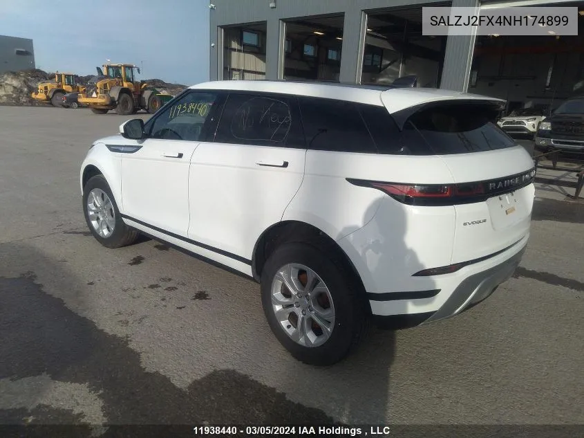 2022 Land Rover Range Rover Evoque VIN: SALZJ2FX4NH174899 Lot: 11938440