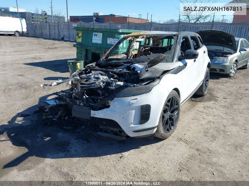 2022 Land Rover Range Rover Evoque VIN: SALZJ2FX6NH167811 Lot: 11990011