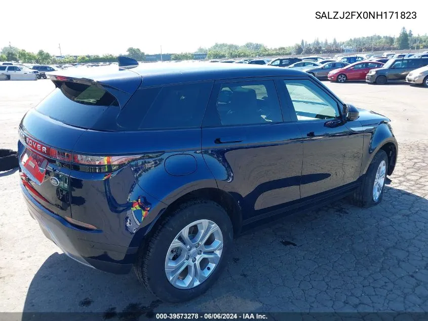 2022 Land Rover Range Rover Evoque S VIN: SALZJ2FX0NH171823 Lot: 39573278