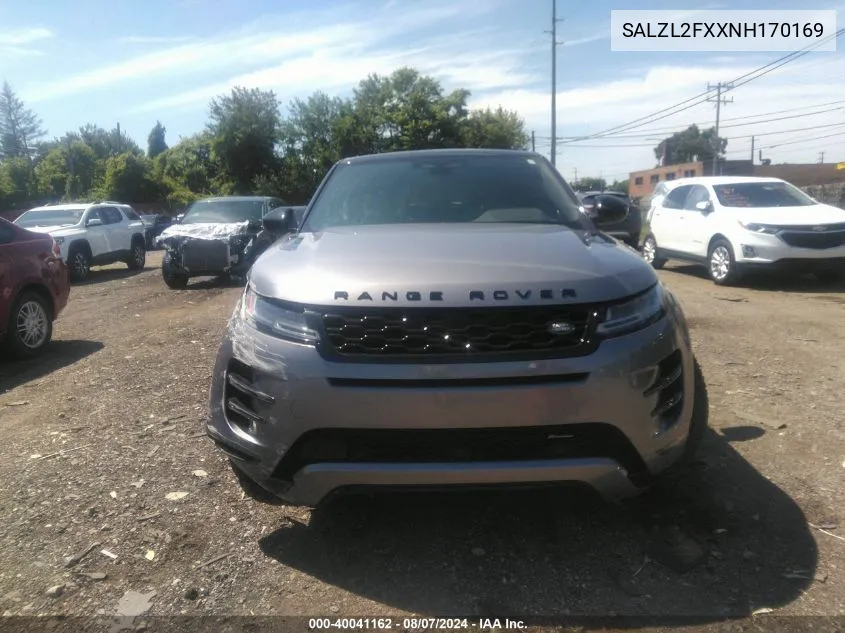 SALZL2FXXNH170169 2022 Land Rover Range Rover Evoque R-Dynamic Se