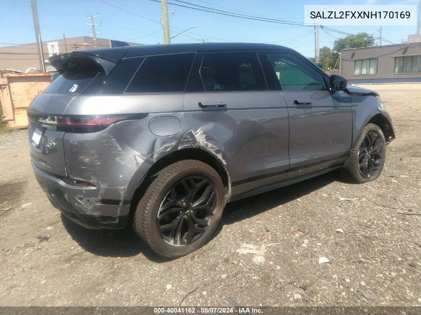 SALZL2FXXNH170169 2022 Land Rover Range Rover Evoque R-Dynamic Se