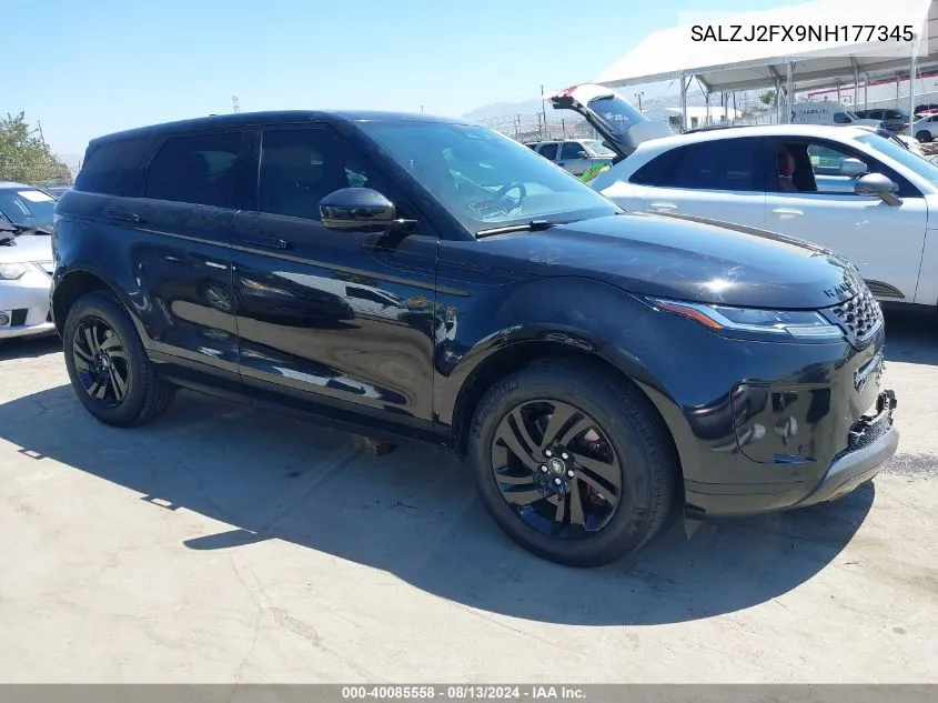 2022 Land Rover Range Rover Evoque S VIN: SALZJ2FX9NH177345 Lot: 40085558