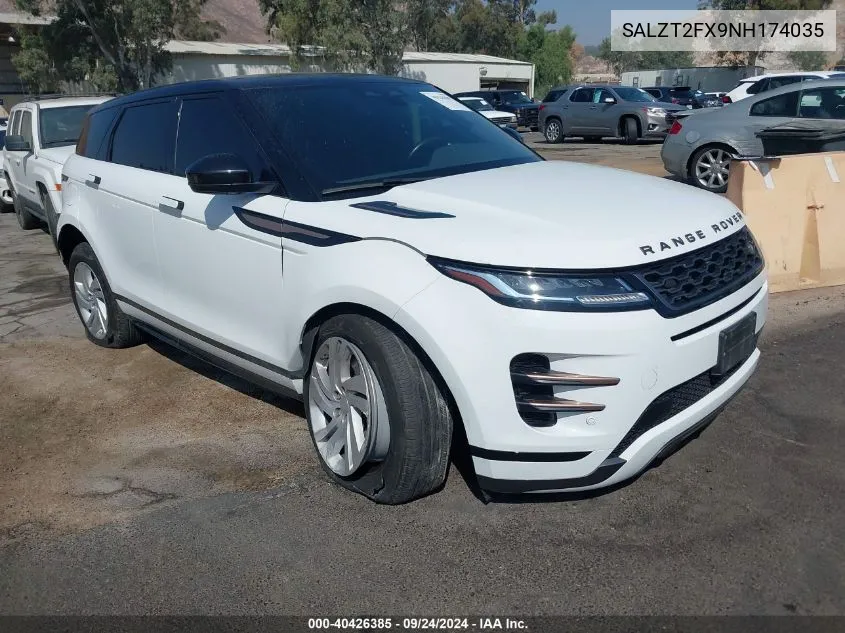 SALZT2FX9NH174035 2022 Land Rover Range Rover Evoque R-Dynamic S