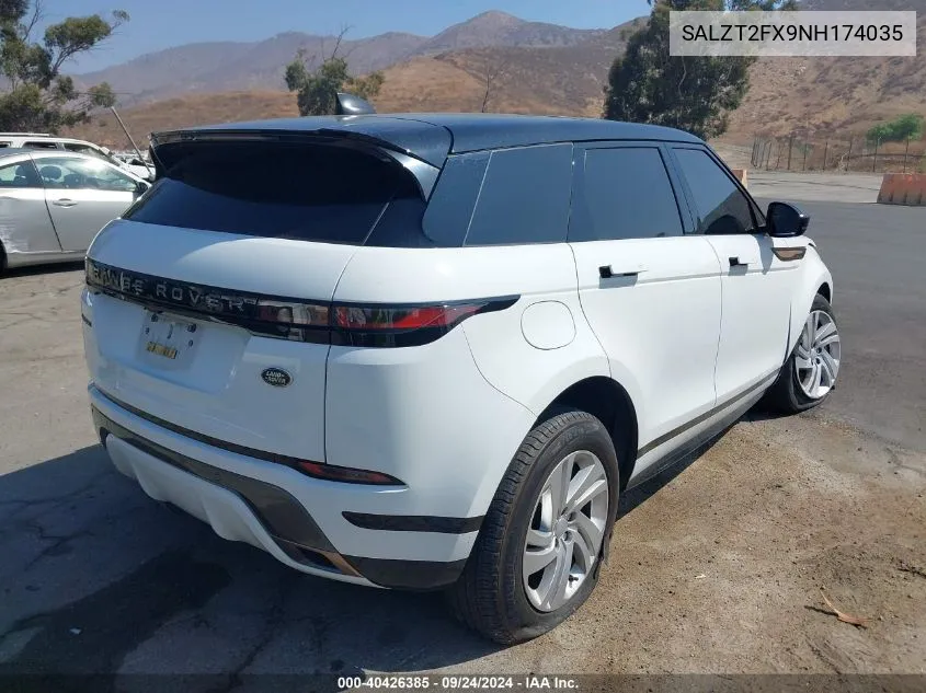 SALZT2FX9NH174035 2022 Land Rover Range Rover Evoque R-Dynamic S