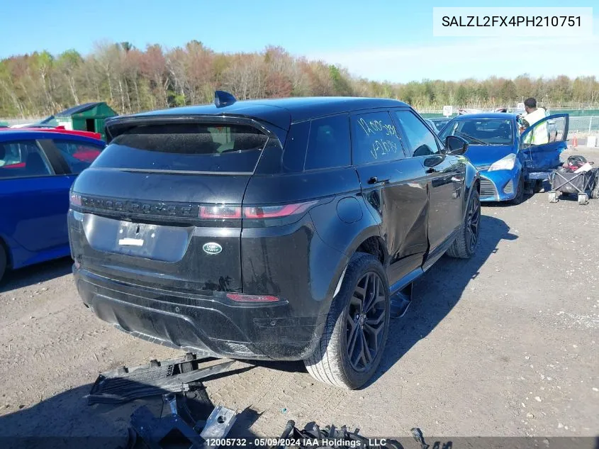 2023 Land Rover Range Rover Evoque R-Dynamic Se VIN: SALZL2FX4PH210751 Lot: 12005732