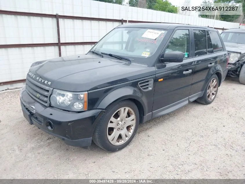 2006 Land Rover Range Rover Sport Hse VIN: SALSF254X6A912287 Lot: 39497428