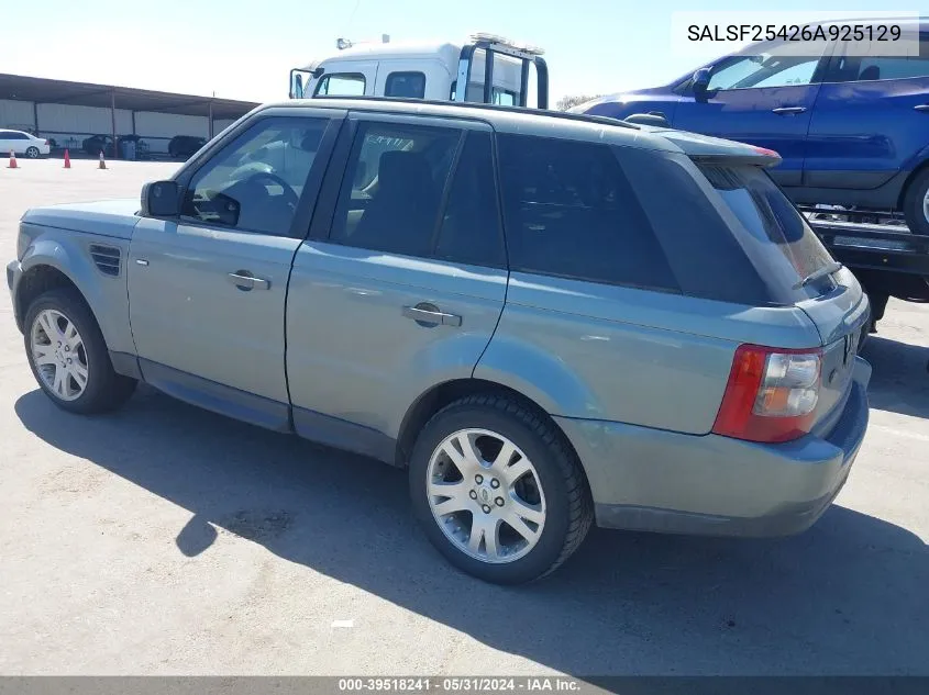 2006 Land Rover Range Rover Sport Hse VIN: SALSF25426A925129 Lot: 39518241