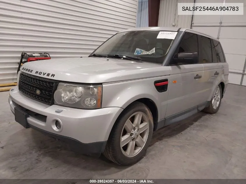 2006 Land Rover Range Rover Sport Hse VIN: SALSF25446A904783 Lot: 39524357