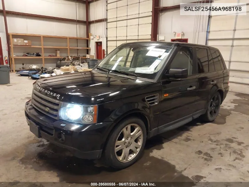 2006 Land Rover Range Rover Sport Hse VIN: SALSF25456A968198 Lot: 39580555