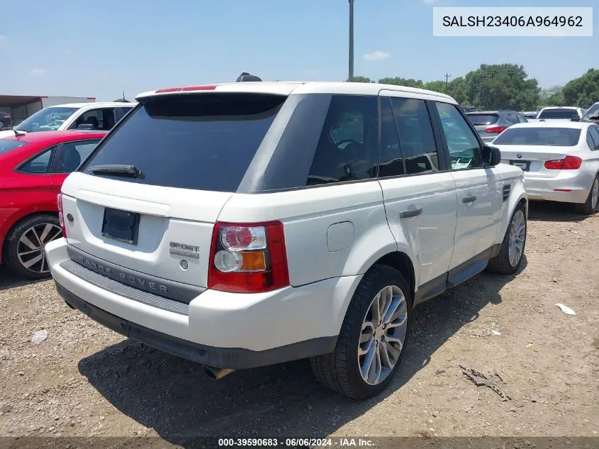 2006 Land Rover Range Rover Sport VIN: SALSH23406A964962 Lot: 39590683