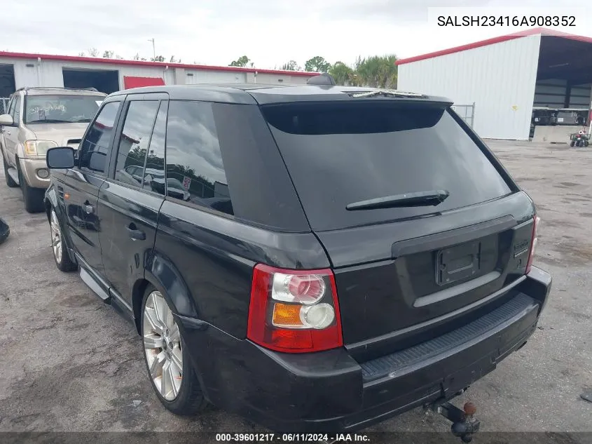 2006 Land Rover Range Rover Sport Supercharged VIN: SALSH23416A908352 Lot: 39601217