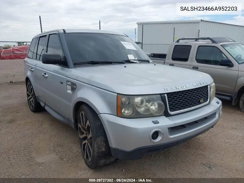 2006 Land Rover Range Rover Sport Supercharged VIN: SALSH23466A952203 Lot: 39727302