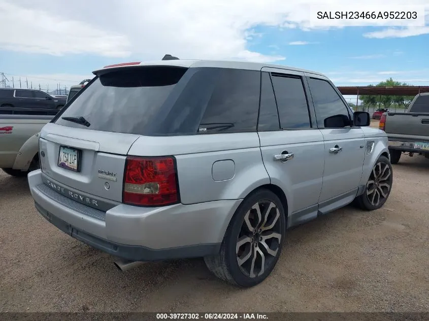 SALSH23466A952203 2006 Land Rover Range Rover Sport Supercharged