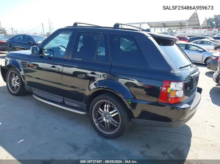 2006 Land Rover Range Rover Sport Hse VIN: SALSF25486A959673 Lot: 39737457