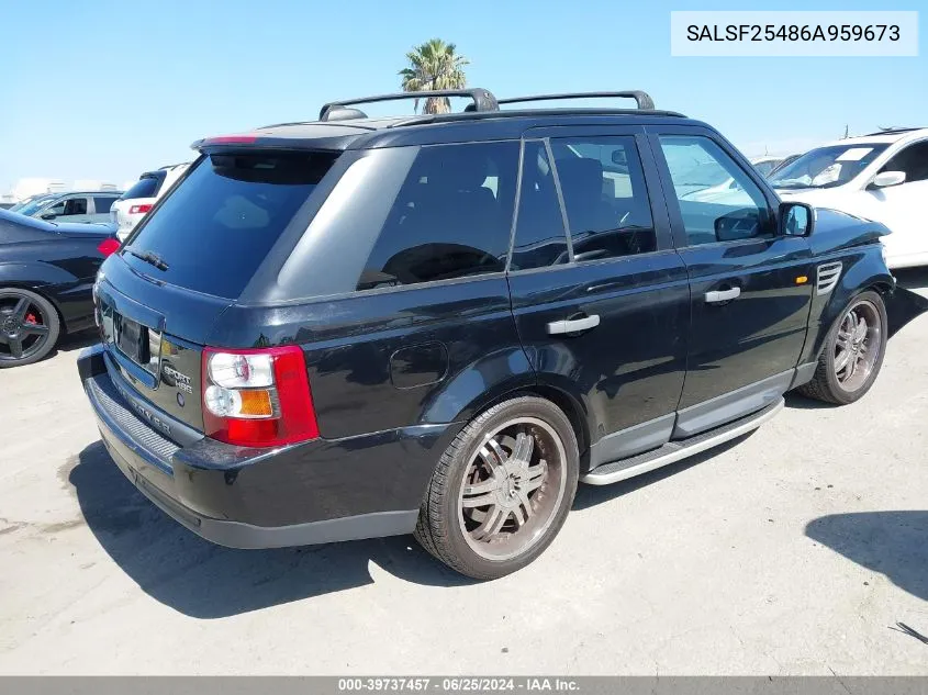 2006 Land Rover Range Rover Sport Hse VIN: SALSF25486A959673 Lot: 39737457