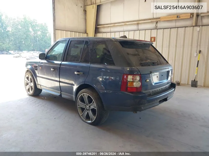 SALSF25416A903607 2006 Land Rover Range Rover Sport Hse