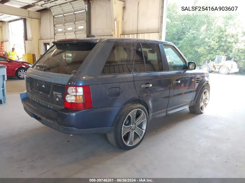 SALSF25416A903607 2006 Land Rover Range Rover Sport Hse