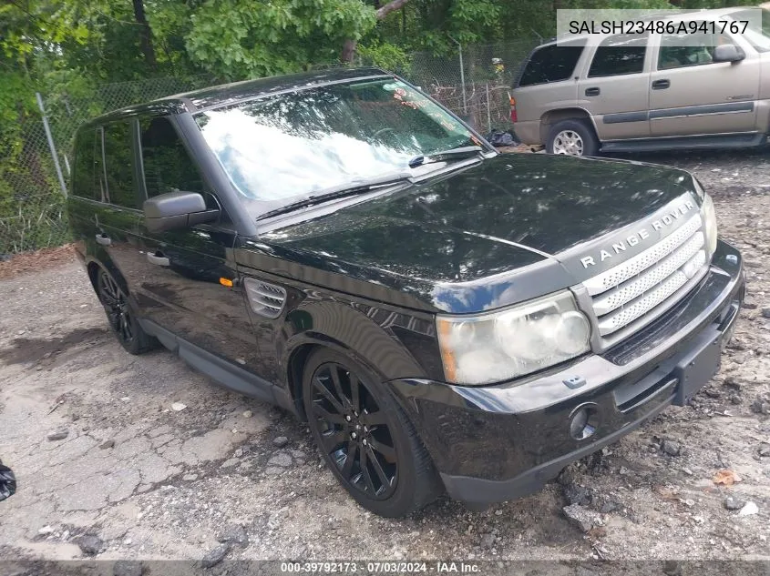 2006 Land Rover Range Rover Sport Supercharged VIN: SALSH23486A941767 Lot: 39792173