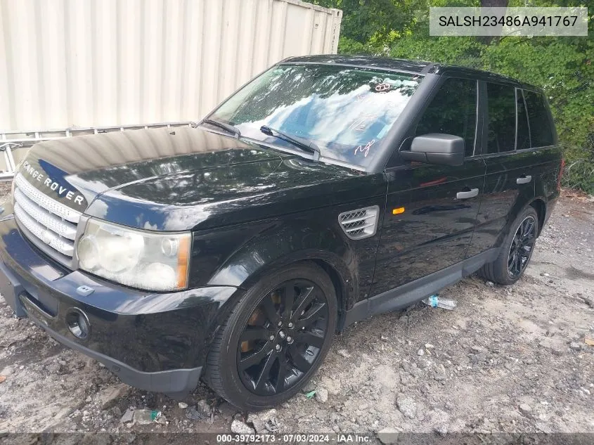 2006 Land Rover Range Rover Sport Supercharged VIN: SALSH23486A941767 Lot: 39792173