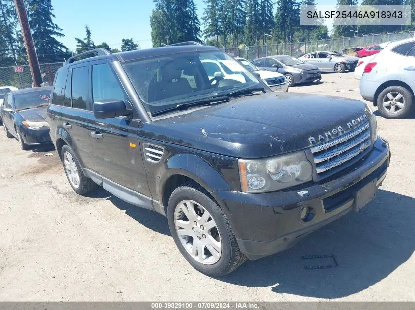 2006 Land Rover Range Rover Sport Hse VIN: SALSF25446A918943 Lot: 39829100