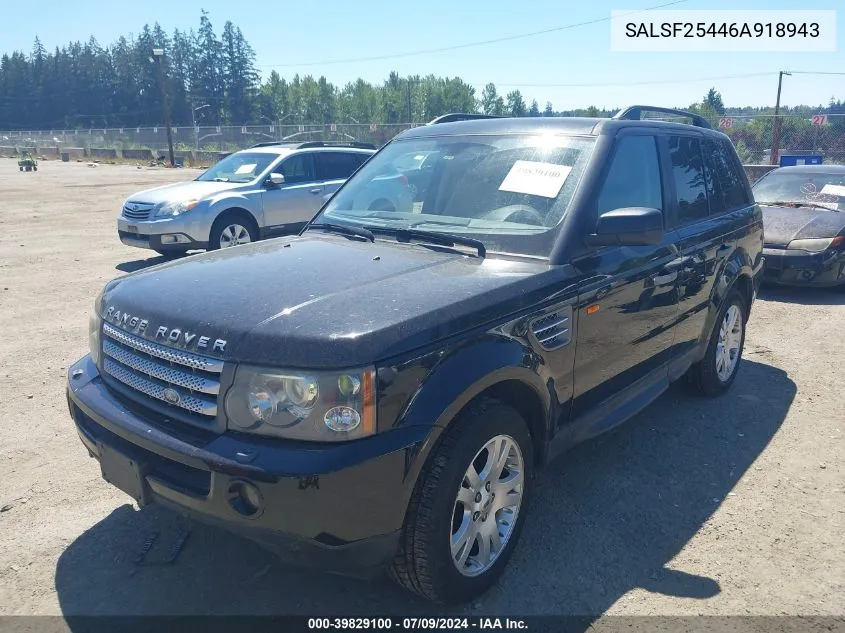 2006 Land Rover Range Rover Sport Hse VIN: SALSF25446A918943 Lot: 39829100