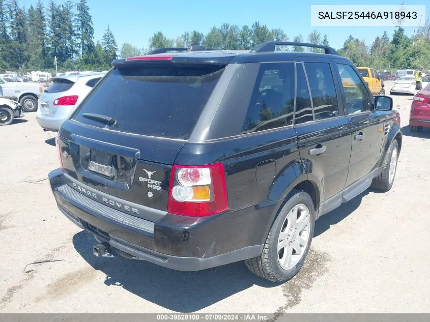 2006 Land Rover Range Rover Sport Hse VIN: SALSF25446A918943 Lot: 39829100