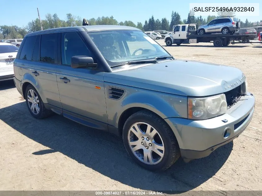 SALSF25496A932840 2006 Land Rover Range Rover Sport Hse