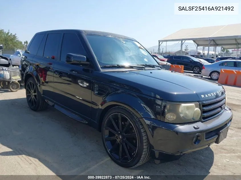 SALSF25416A921492 2006 Land Rover Range Rover Sport Hse