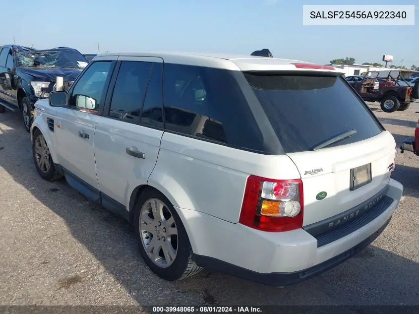 SALSF25456A922340 2006 Land Rover Range Rover Sport Hse