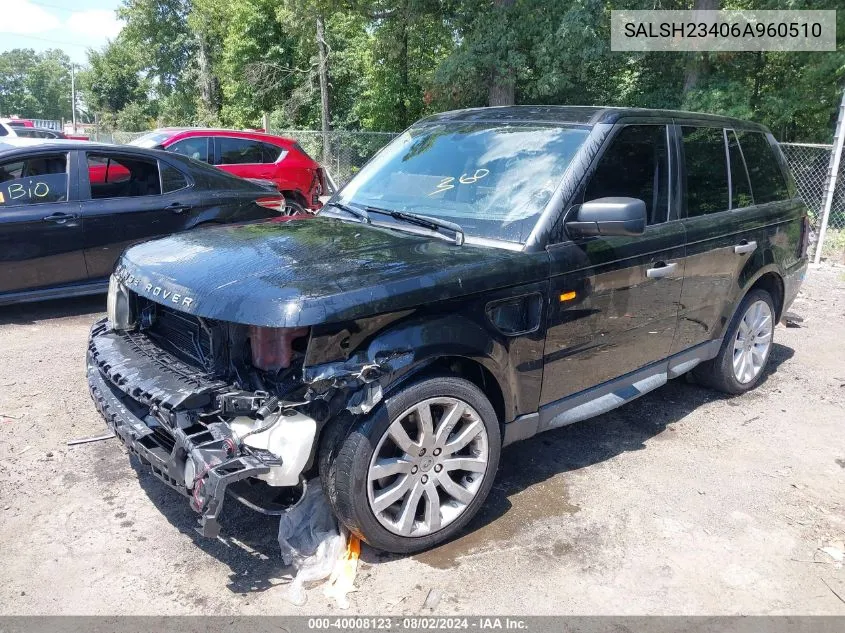 2006 Land Rover Range Rover Sport Supercharged VIN: SALSH23406A960510 Lot: 40008123