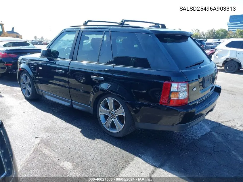 2006 Land Rover Range Rover Sport Hse VIN: SALSD25496A903313 Lot: 40027583