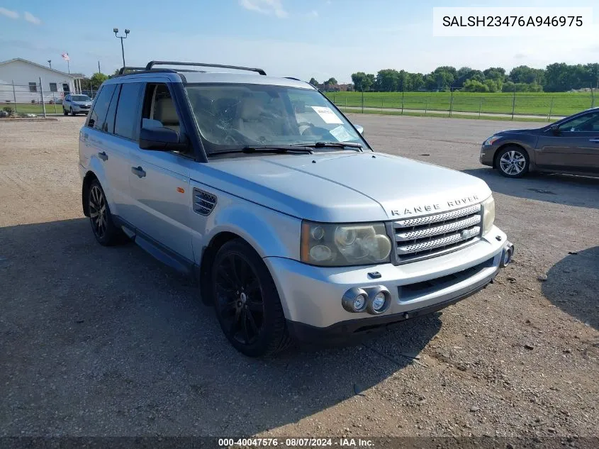 2006 Land Rover Range Rover Sport Supercharged VIN: SALSH23476A946975 Lot: 40047576