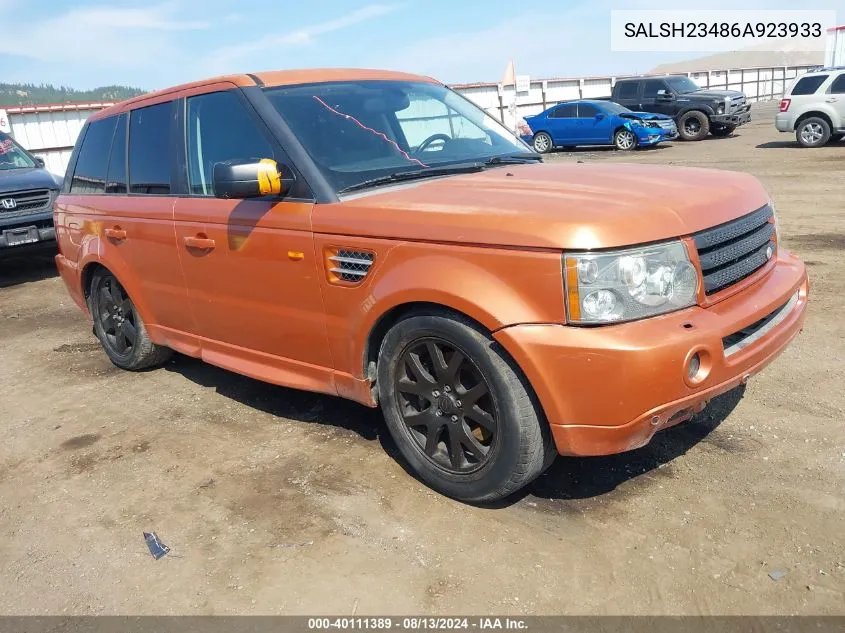 2006 Land Rover Range Rover Sport Supercharged VIN: SALSH23486A923933 Lot: 40111389