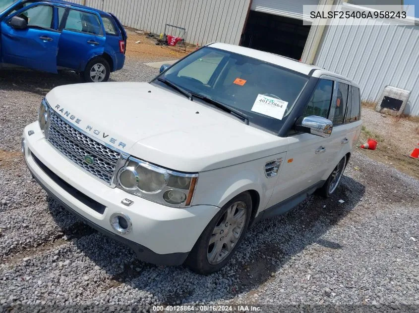 SALSF25406A958243 2006 Land Rover Range Rover Sport Hse