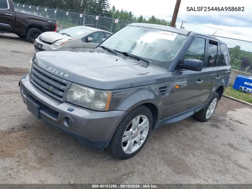 2006 Land Rover Range Rover Sport Hse VIN: SALSF25446A958682 Lot: 40153298