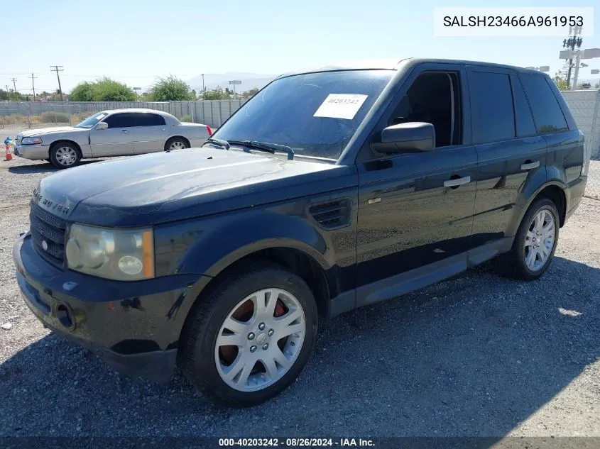 2006 Land Rover Range Rover Sport Supercharged VIN: SALSH23466A961953 Lot: 40203242