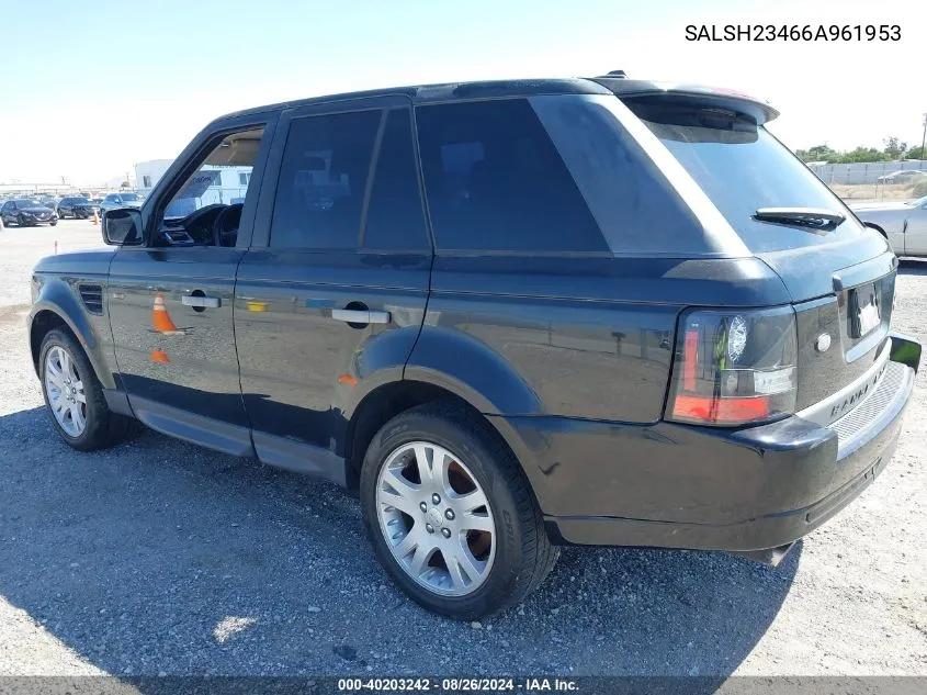 2006 Land Rover Range Rover Sport Supercharged VIN: SALSH23466A961953 Lot: 40203242