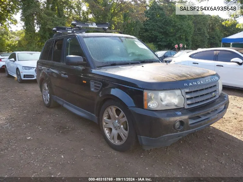 2006 Land Rover Range Rover Sport Hse VIN: SALSF254X6A935648 Lot: 40315769