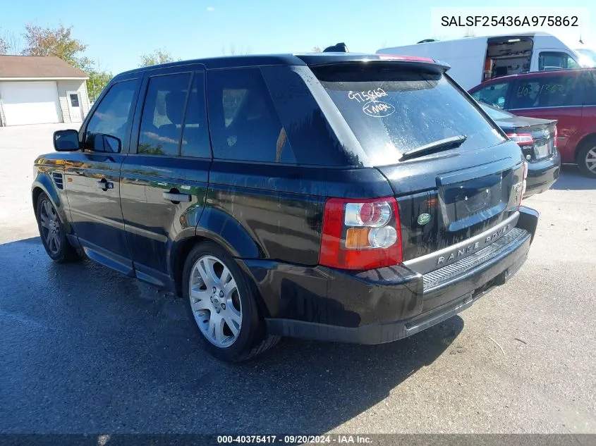 SALSF25436A975862 2006 Land Rover Range Rover Sport Hse